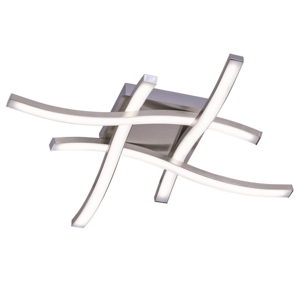 Stropné LED svietidlo ROUTE 3 matný nikel, šírka 46 cm 1