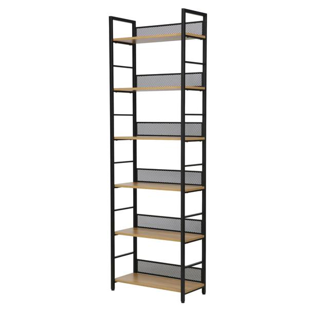 Regál ROW 2 čierna/dub 1