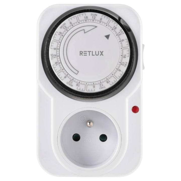 Spínacia zásuvka mechanická RST11MW biela, týždenná 1