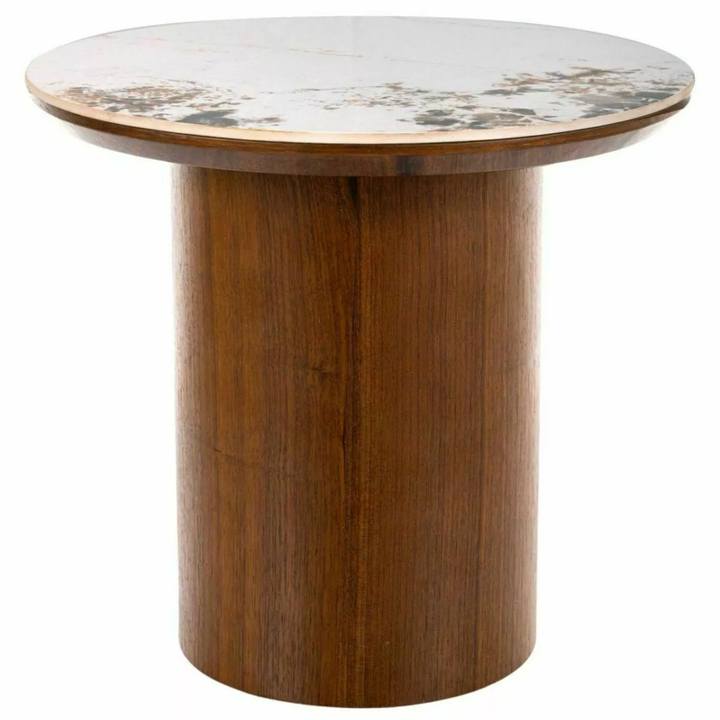 Konferenčný stolík RUNDU biela/orech 1