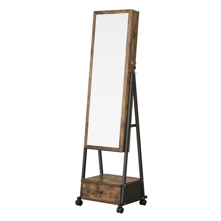 Stojan na šperky so zrkadlom RUSTIC hnedá 1