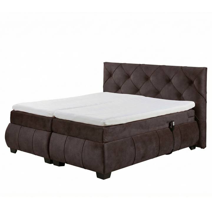 Polohovacia posteľ s matracom a topperom SALENA tmavohnedá, 160x200 cm 1