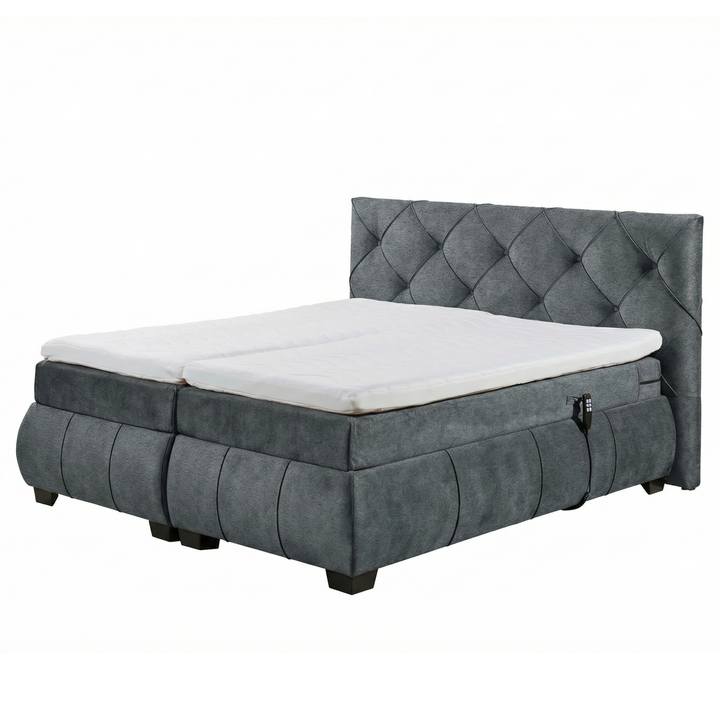 Polohovacia posteľ s matracom a topperom SALENA sivá, 160x200 cm 1