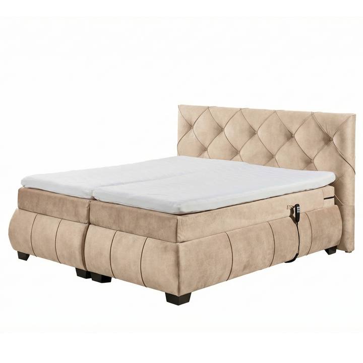 Polohovacia posteľ s matracom a topperom SALENA béžová, 180x200 cm 1