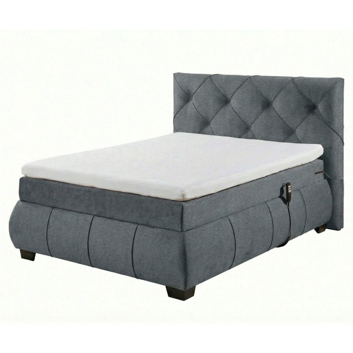 Polohovacia posteľ s matracom a topperom SALENA sivá, 120x200 cm 1