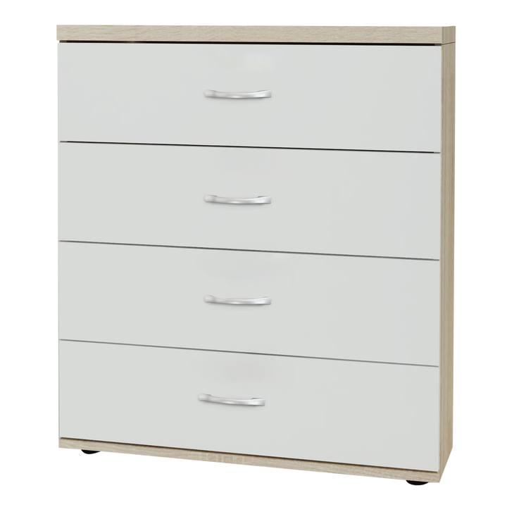 Komoda SALVA 4 biela/dub sonoma 1