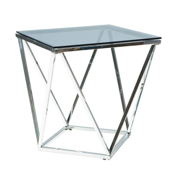 Prístavný stolík SALVIR chróm/dymová 1