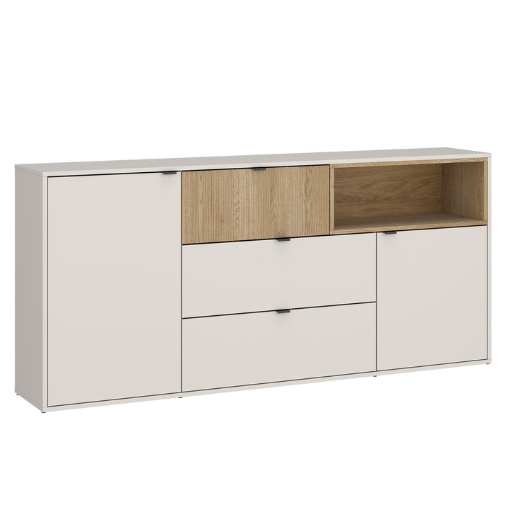 Komoda SAMM SMMK03 dub cremona/kamenná béžová, šírka 184 cm 1