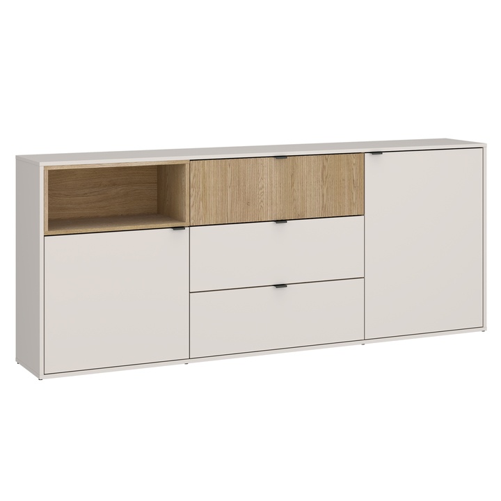 Komoda SAMM dub cremona/kamenná béžová, šírka 204 cm 1