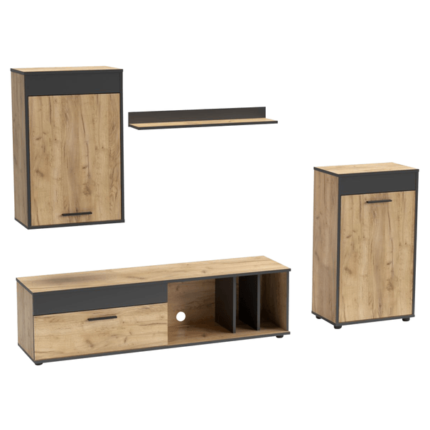 Obývacia stena SANI dub artisan/antracitová 1