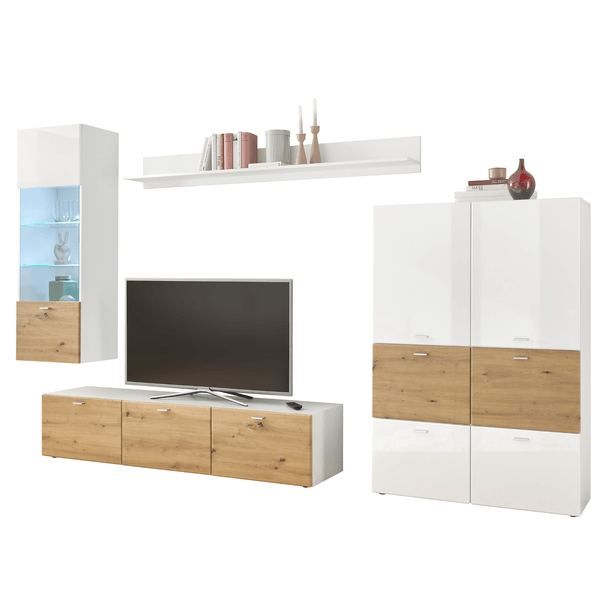 Obývacia stena SARI dub artisan/biela 1