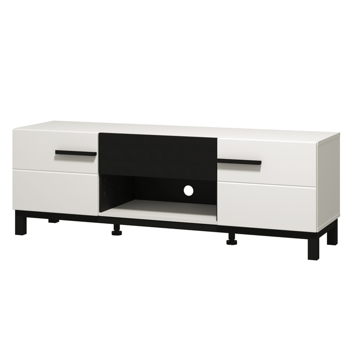 TV komoda SARTHE biela/čierna 1