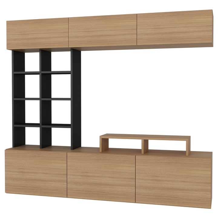 Obývacia stena SASA teak/čierna 1