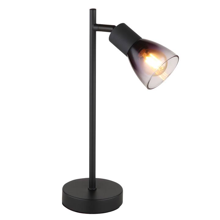 Stolná lampa SATELLA čierna/dymové sklo 1