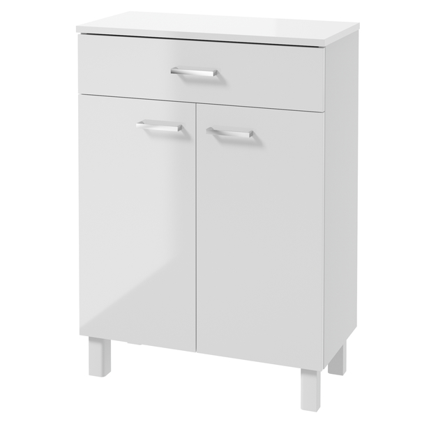 Spodná kúpeľňová skrinka SATURNIN B60 biela/biela vysoký lesk 1