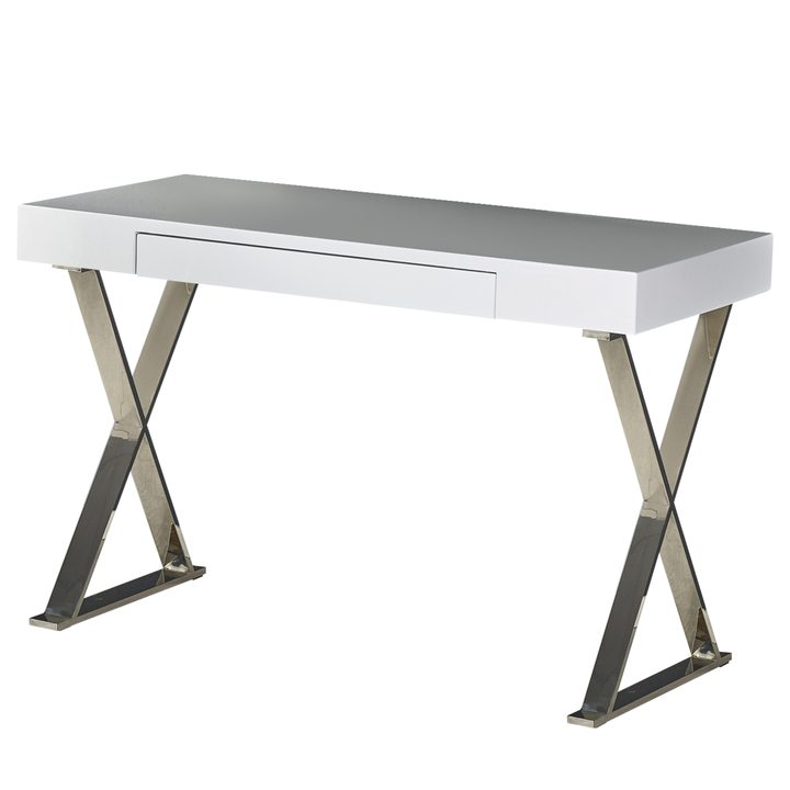 Písací stôl SCB-31 biela vysoký lesk 1