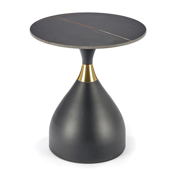 Prístavný stolík SCOLATO čierny mramor/zlatá 1