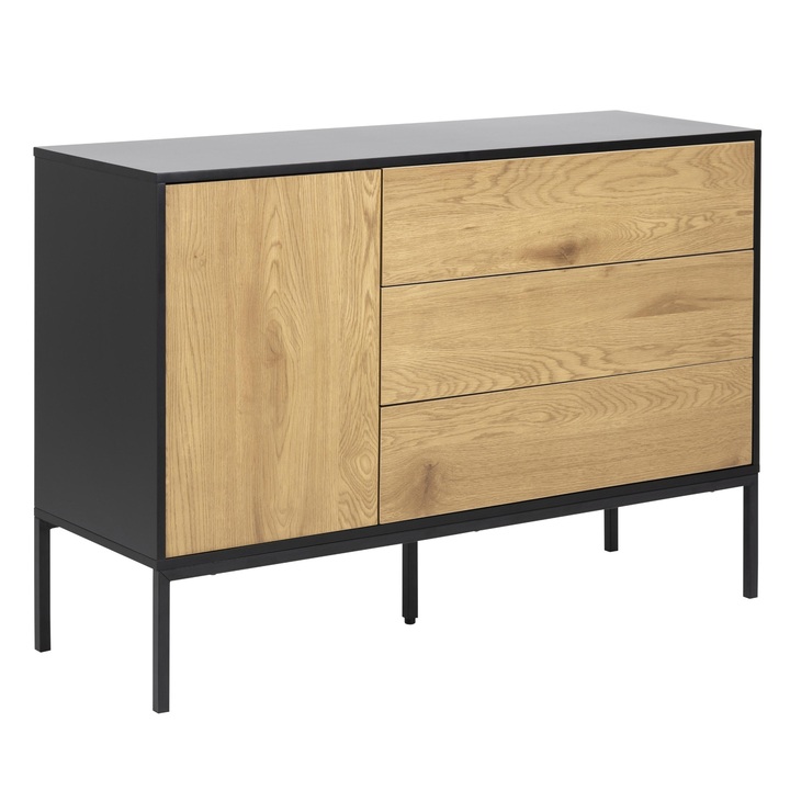 Komoda SEAFORD 120 matný divoký dub/matná čierna 1