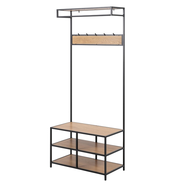 Predsieňová zostava SEAFORD divoký dub/čierna 1