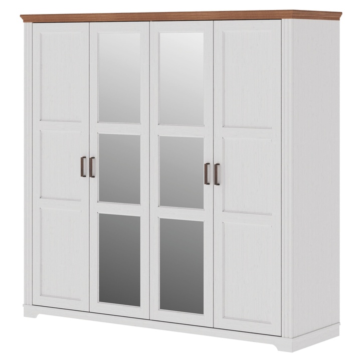 Šatníková skriňa SEYDIE 4D biela/hnedá 1