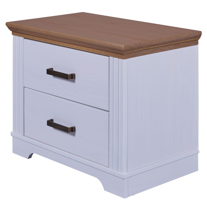 Nočný stolík SEYDIE biela/hnedá 1