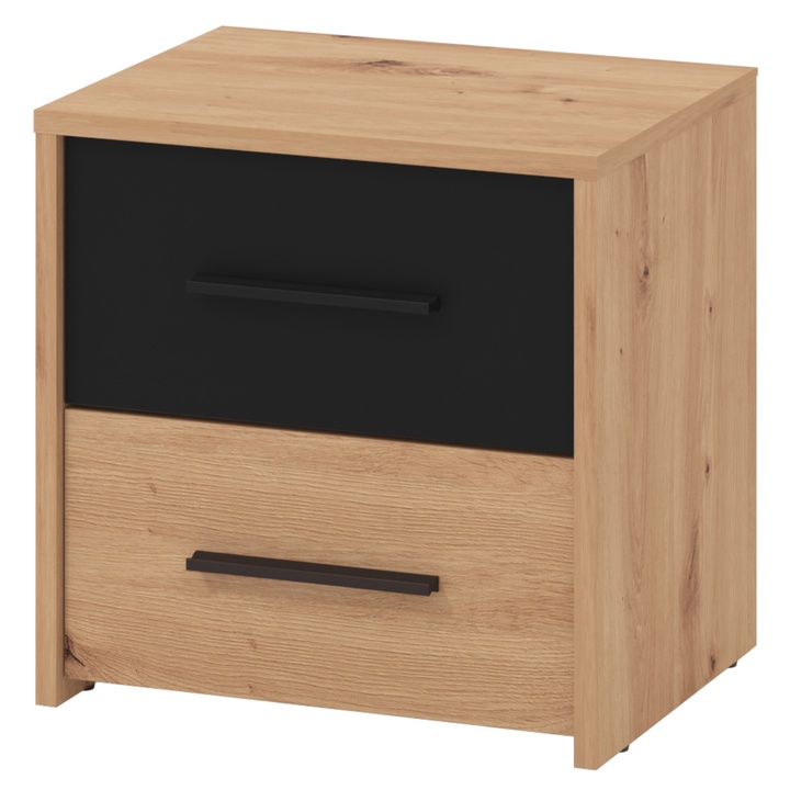 Nočný stolík SHALINI dub artisan/čierna 1