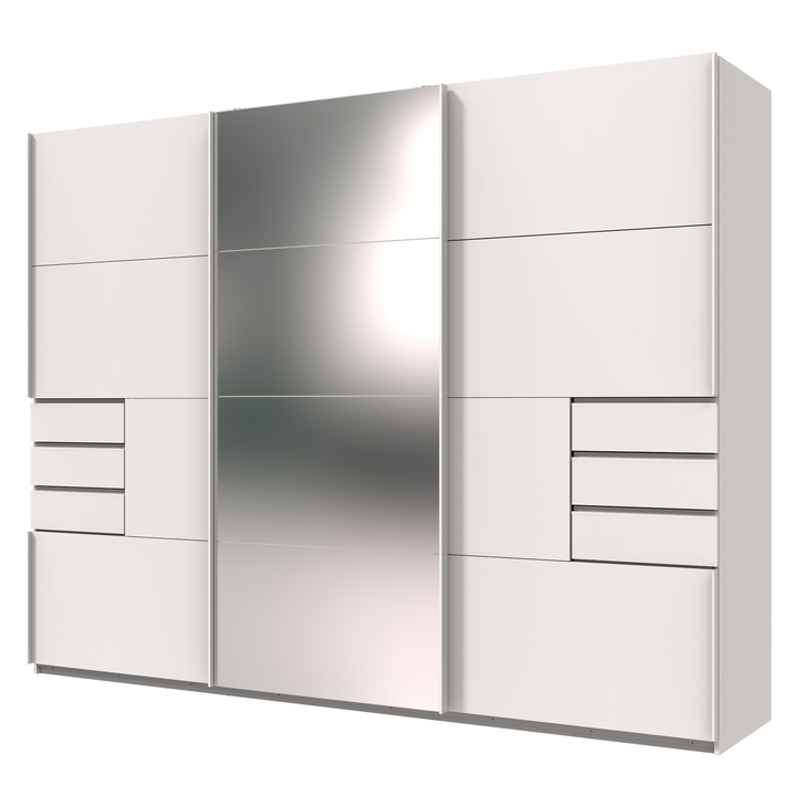 Šatníková skriňa so zrkadlom SHANIA III biela 1