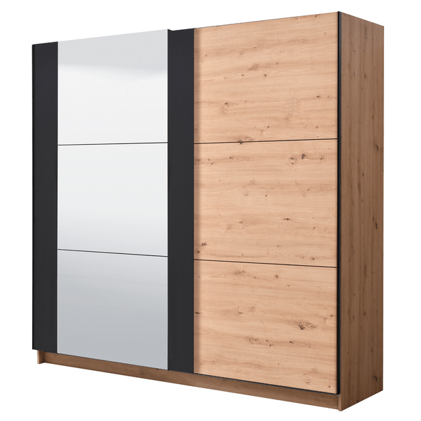 Šatníková skriňa SHARON dub artisan/čierna 1