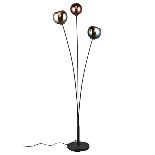 Stojacia lampa SHELDON čierny kov/viacfarebné sklo 1