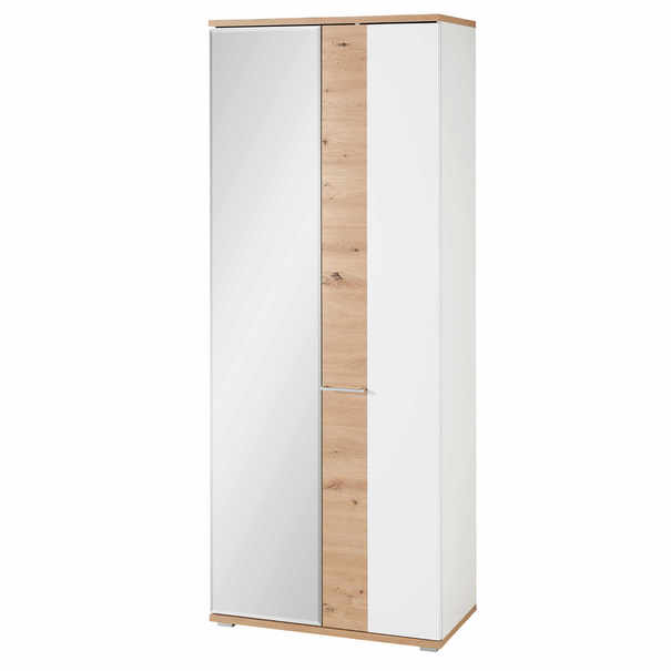 Predsieňová skriňa so zrkadlom SIGNO dub artisan/biela matná 1