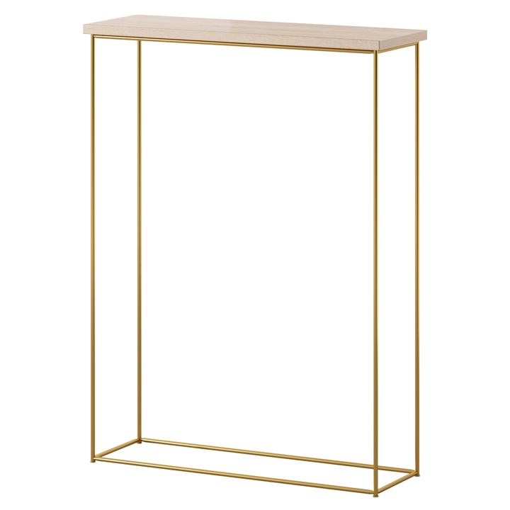 Konzolový stolík SILI zlatá/dub sonoma 1