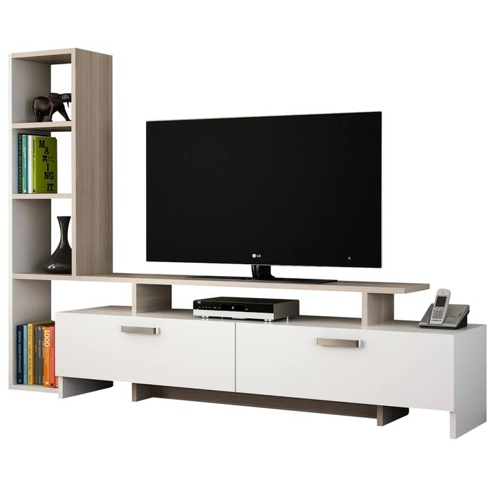 TV stolík SIMAL biela/dub 1
