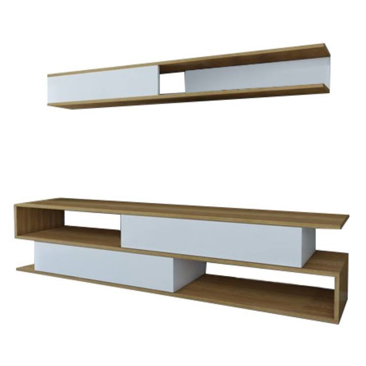 TV stena SIMS 2 teak/biela 1