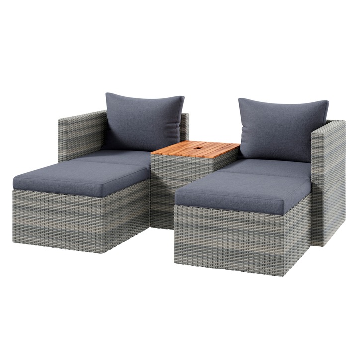 Balkónová zostava SINTRA akácia/tmavosivá 1