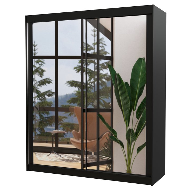 Šatníková skriňa SIRIN čierna 1