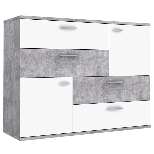 Komoda SKIVE betón/biela 1