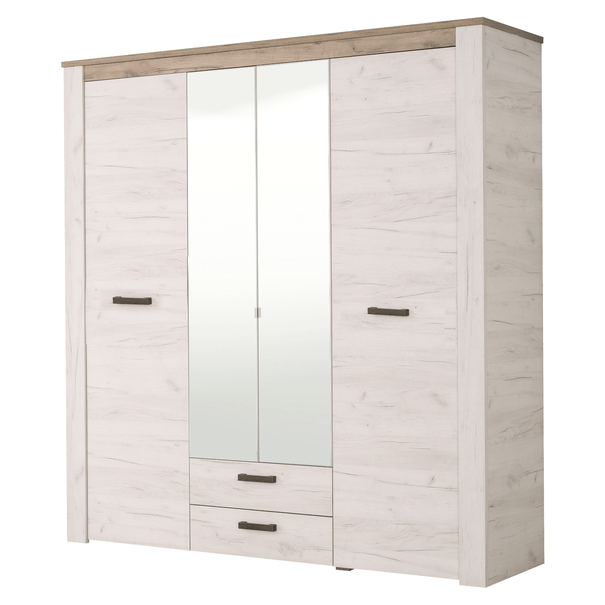 Šatníková skriňa SKYE dub biely/dub sivý 1