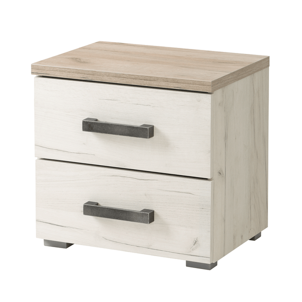 Nočný stolík  SKYE dub biely/dub sivý 1