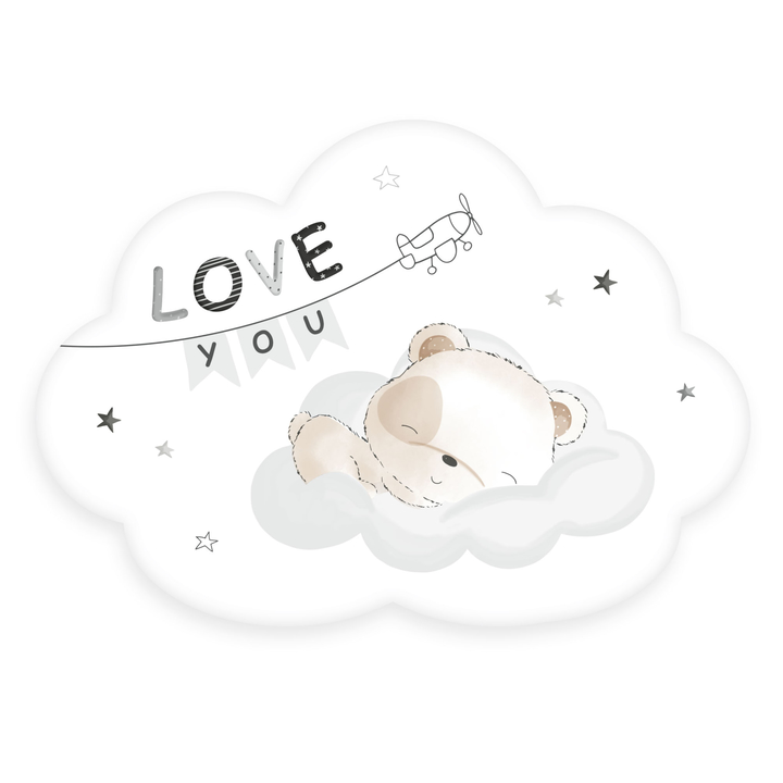 Vankúš SLEEPING LITTLE BEAR biela, 36x25 cm 1