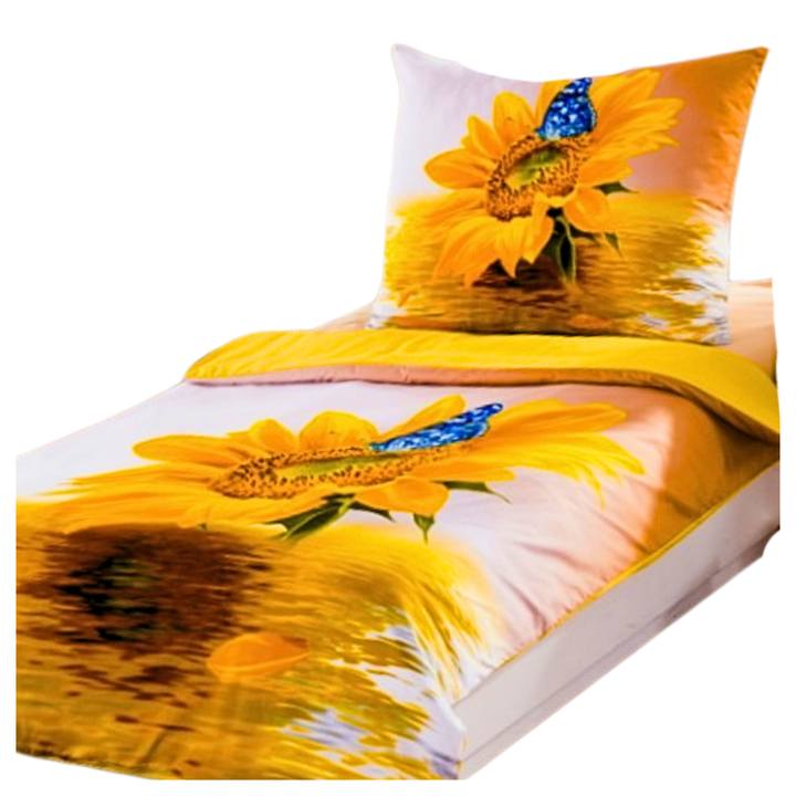 Posteľná bielizeň 3D SLNEČNICE žltá/biela, 70x90 a 140x200 cm 1