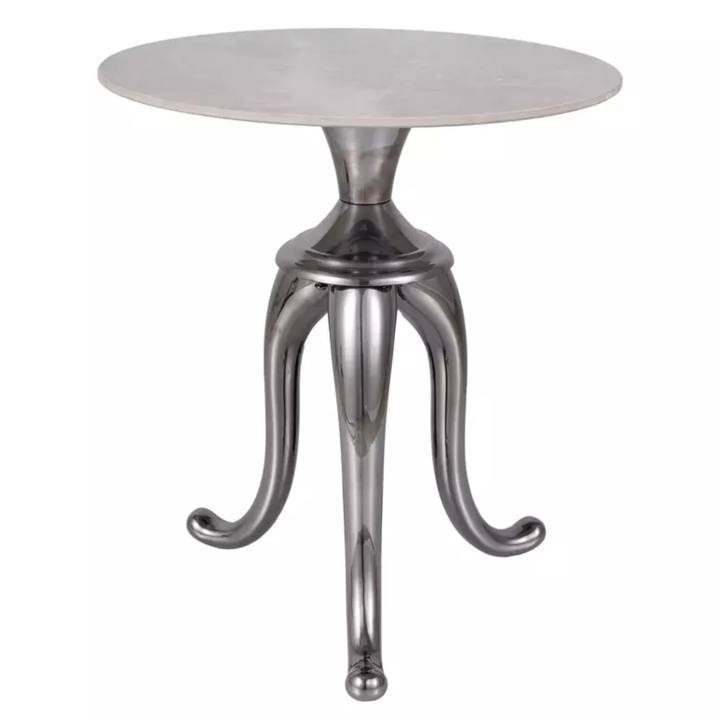 Prístavný stolík SNAKE biela/strieborná 1