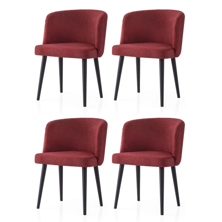 Jedálenská stolička SOFT červená/čierna, sada 4 ks 1