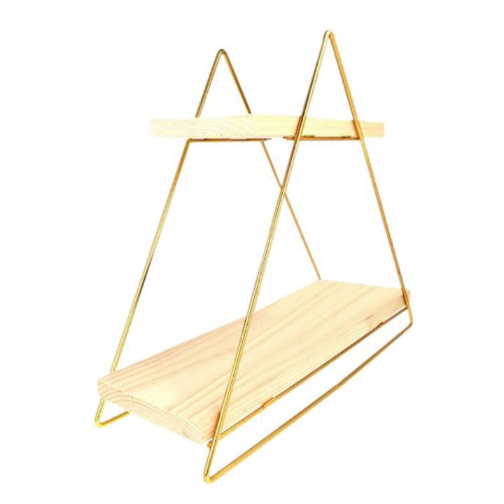 Regál SOLID prírodná/zlatá 1