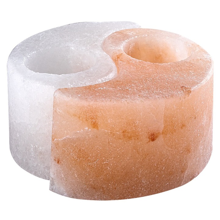 Soľná lampa SOLUNA oranžová/biela 1