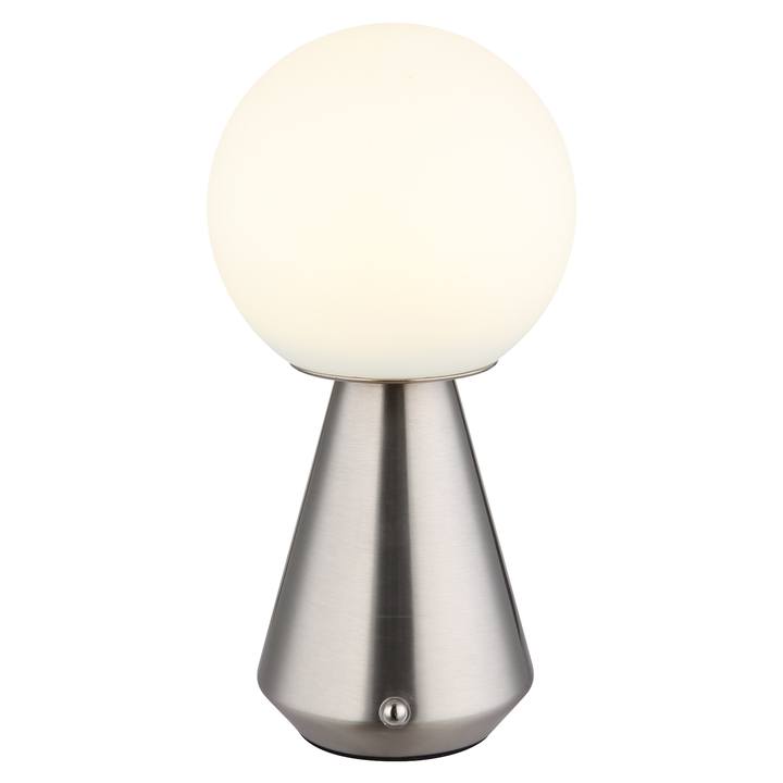 Vonkajšia stolná lampa SORA strieborná/biela 1