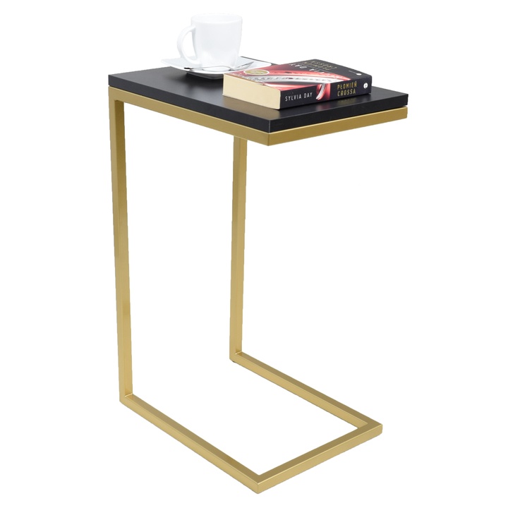 Prístavný stolík SPARK zlatá/čierna 1