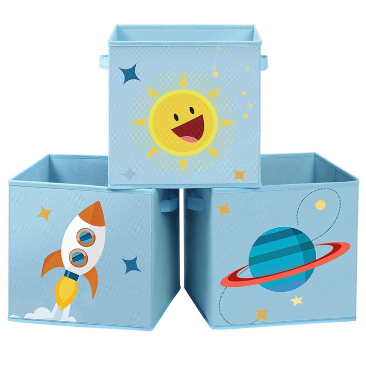 Detské úložné boxy SPICE modrá, sada 3 ks 1