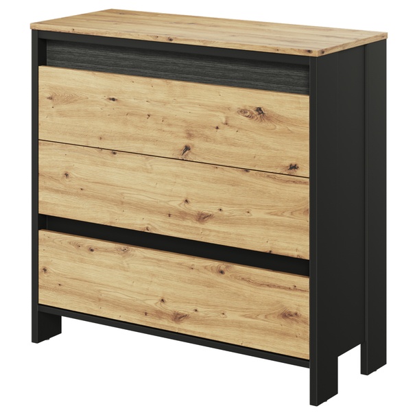 Komoda s osvetlením SPOT dub artisan/čierna 1