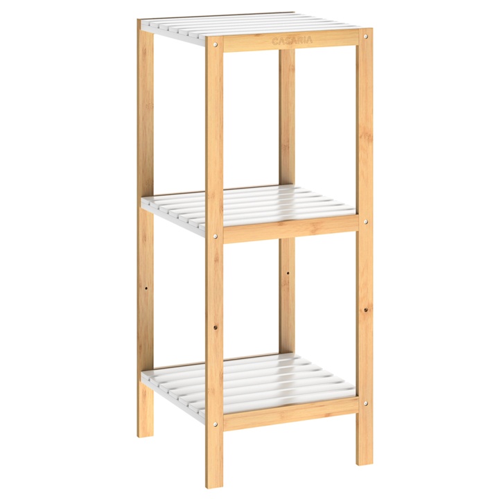 Regál  STANDING 2 bambus/biela 1