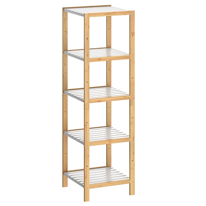 Regál  STANDING 4 bambus/biela 1